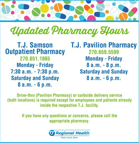 self regional outpatient pharmacy hours